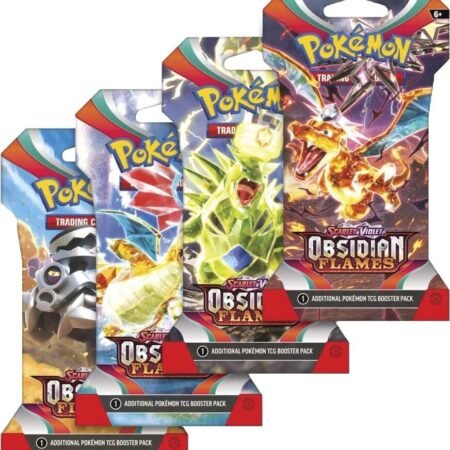 Obsidian Flames Sleeved Booster Pack Art Bundle [Set of 4] - SV03: Obsidian Flames (OBF)